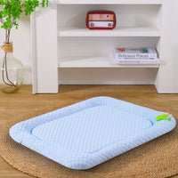 Blue Breathable Cooling Pet Mat - Ice Bean Summer Bed for Small Dogs (S : 35x47cm)