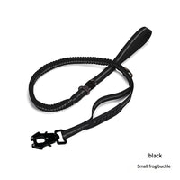 Black Shock Absorbing Dog Leash with Reflective Stitching - 135cm for Small to Large Dogs