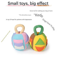 Interactive Dog Snuffle Ball Toy - Puzzle Treat Dispenser with Squeaker, blue pink