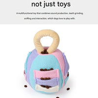 Interactive Dog Snuffle Ball Toy - Puzzle Treat Dispenser with Squeaker, blue pink