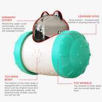 Pet Tumbler Treat Dispenser Ball,Interactive Feeding Toy for Dogs and Cats(Black and white)