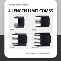Professional Pet Grooming Hair Clipper Kit - Rechargeable, Low Noise, with Ceramic Blades & 5-Speed Adjustment(Gray)