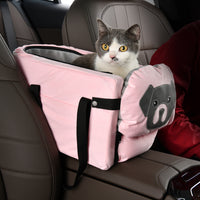 Pink Pet Car Booster Seat for Small Dogs & Cats - Safe Travel Carrier Bed
