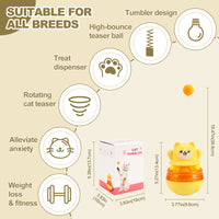 Pink 3-in-1 Interactive Cat Toy - Tumbler, Treat Dispenser, Track & Teaser Ball