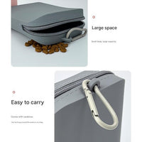 Gray Silicone Dog Treat Pouch (Set of 2) - Waterproof, Portable for Training & Walks