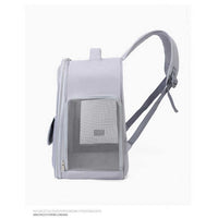 Grey Spacious Pet Carrier Backpack with Clear Window - Comfortable Travel Bag for Cats & Small Dogs