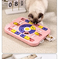 Pink Advanced Interactive Dog Puzzle Toy - Multi-Mechanism Treat Dispensing Slow Feeder for Mental Enrichment