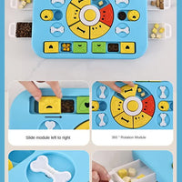Blue Advanced Interactive Dog Puzzle Toy - Multi-Mechanism Treat Dispensing Slow Feeder for Mental Enrichment
