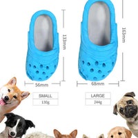 Size L Red Tough Slipper Dog Chew Toy - Natural Rubber Treat Dispenser & Teeth Cleaner for Interactive Play & Boredom Relief