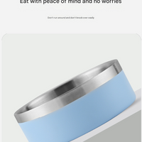 Silver Premium 304 Stainless Steel Pet Bowl (32oz) - Non-Slip, Anti-Tip Food & Water Dish for Dogs & Cats - Durable & Easy Clean