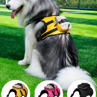 Size L Black and Pink Ultimate Dog Harness Vest with Backpack - Padded, Reflective & Adjustable for Medium to Large Breeds