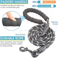 Grey 3-in-1 Tangle-Free Dog Leash for 1-3 Dogs - Heavy Duty Bungee Coupler with Reflective Stitching & Padded Handle