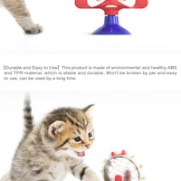 Yellow Interactive Pet Treat Dispenser - Spinning Wheel Food Puzzle Toy for Cats & Dogs with Suction Cup Base