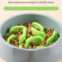 Slow Feeder Dog Bowl Set - Anti-Choke Puzzle Feeder Insert & Bowl for Healthy Eating Habits(blue)