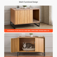 VEVOR Cat Litter Box Enclosure Furniture, 80 cm Hidden Litter Box Cabinet with Scratch Pad & Storage, Waterproof Cat Washroom End Table Cat House, Fit Most of Litterbox, for Bedroom Living Room