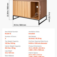 VEVOR Cat Litter Box Enclosure Furniture, 80 cm Hidden Litter Box Cabinet with Scratch Pad & Storage, Waterproof Cat Washroom End Table Cat House, Fit Most of Litterbox, for Bedroom Living Room