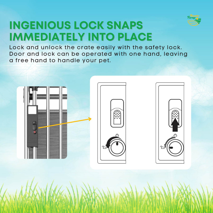 Aluminium Dog Travel Crate 63x68x88cm - Large Pet Car Transport Cage  Kennel Box