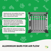 Aluminium Dog Travel Crate 63x68x88cm - Large Pet Car Transport Cage  Kennel Box