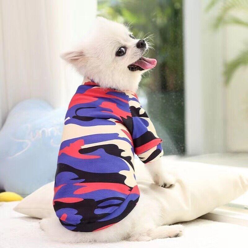 L Size Cute Pet Dog Warm Jumper Sweater Clothes Puppy Cat Knitwear Knitted Coats Winter - Purple Camouflage