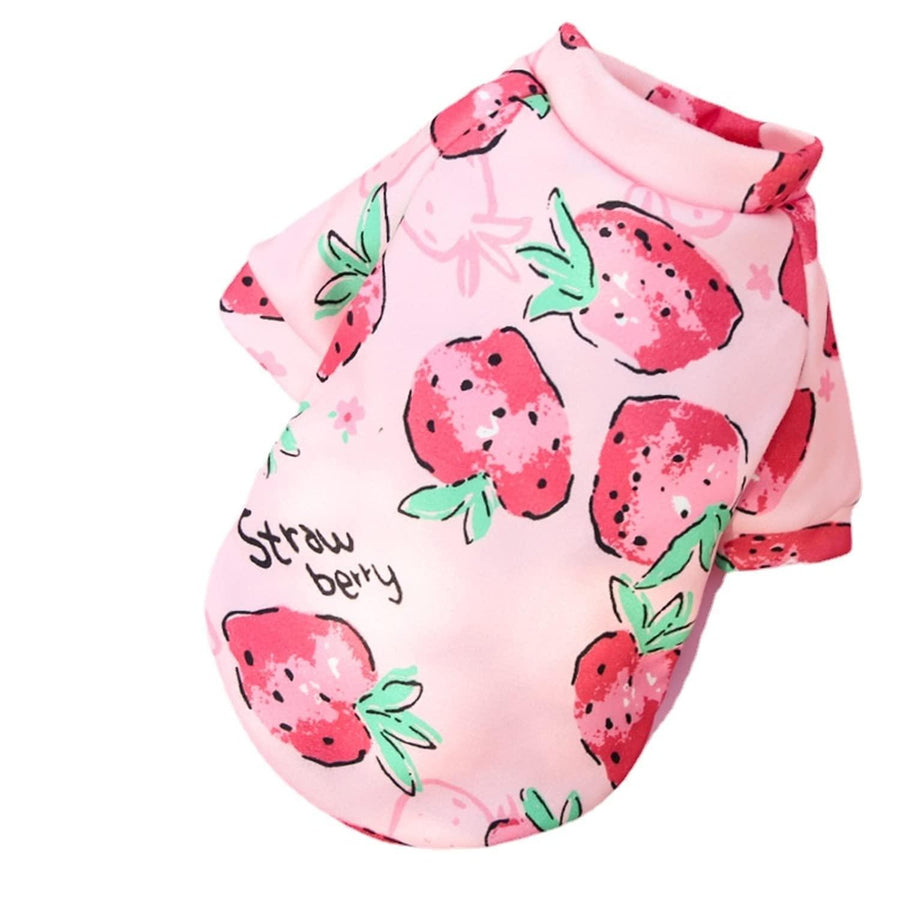 L Size Cute Pet Dog Warm Jumper Sweater Clothes Puppy Cat Knitwear Knitted Coats Winter - Pink Strawberry