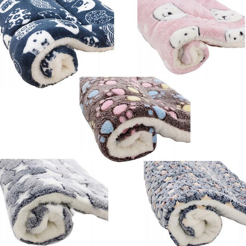 S Size Puppy Dog Cat Cushion Mattress Blanket Bed Soft Warm Pet Pad Winter Kennel House - Blue Whitestar