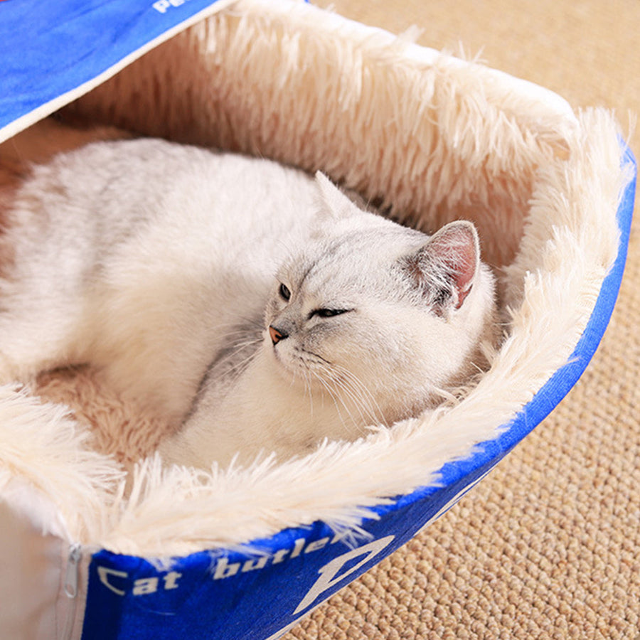 Rectangular Cookie Box Pet Bed for Cats Dogs Cat Bed Kitten Puppy Soft Pet House - Blue L