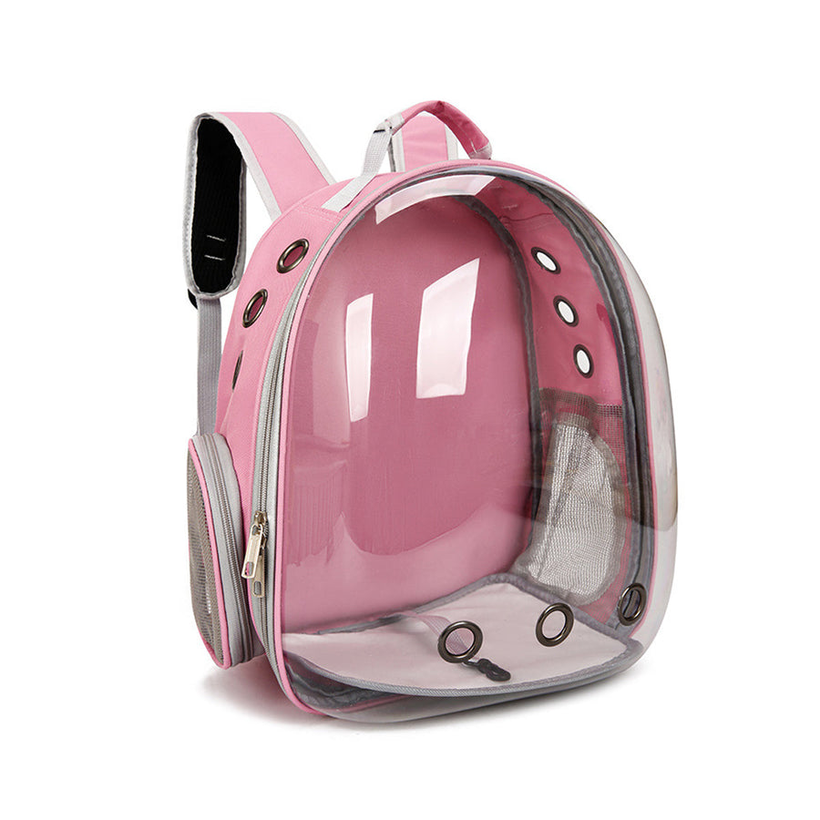 Pet Outdoor Carrier Backpack Cat Dog Puppy Travel Space Capsule Shoulder Bag - Black