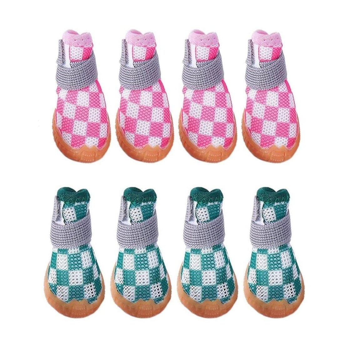 4pcs Breathable Mesh Dog Shoes Small Pets Puppy Paw Protection Summer Boots - Pink-2