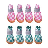 4pcs Breathable Mesh Dog Shoes Small Pets Puppy Paw Protection Summer Boots - Pink-2