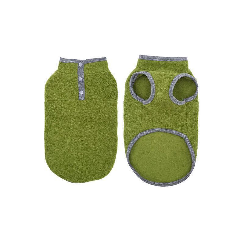 M Pet Dog Puppy Winter Warm Fleece Jumper Vest Coat Jacket Apparel Clothes Outdoor - Blue