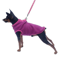M Pet Dog Puppy Winter Warm Fleece Jumper Vest Coat Jacket Apparel Clothes Outdoor - Pink