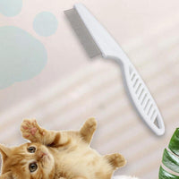 1PC Small Fine Toothed Flea Flee Metal Nit Head Hair Lice Comb with Handle - White
