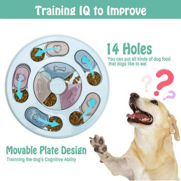 Dog Treat Dispenser Puppy Feeder Puzzle Game Interactive Toy Pet Training Supply - Pink