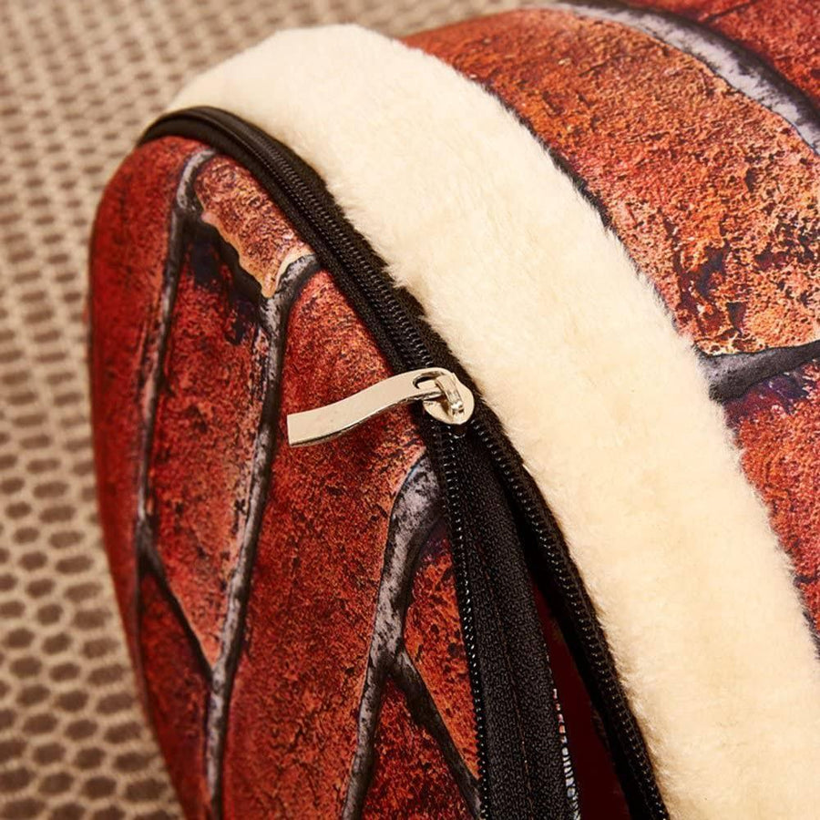 XL Size Pet House Kennel Soft Igloo Beds Cave Cat Puppy Bed Warm Cushion Fold - Brick