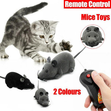 Pet Cat Puppy Toy Wireless Remote Control Electronic Rat Mouse Mice Toys Stock - Black