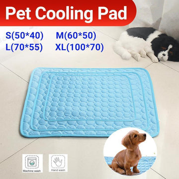 Pet Cool Gel Mat Dog Cat Bed Non-Toxic Breathable Summer Pad 5 Sizes Dog Pad AU - M(60*50cm)