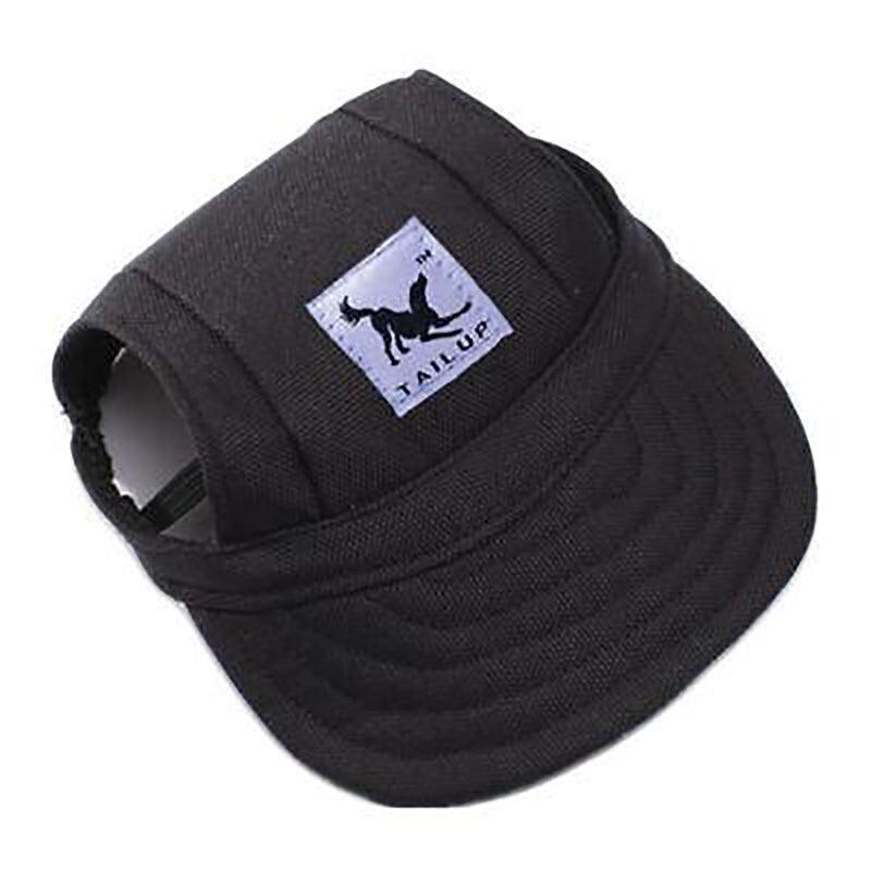 Dog Baseball Cap Outdoor Pet Sun Hat Summer Canvas Visor Puppy XL - Black