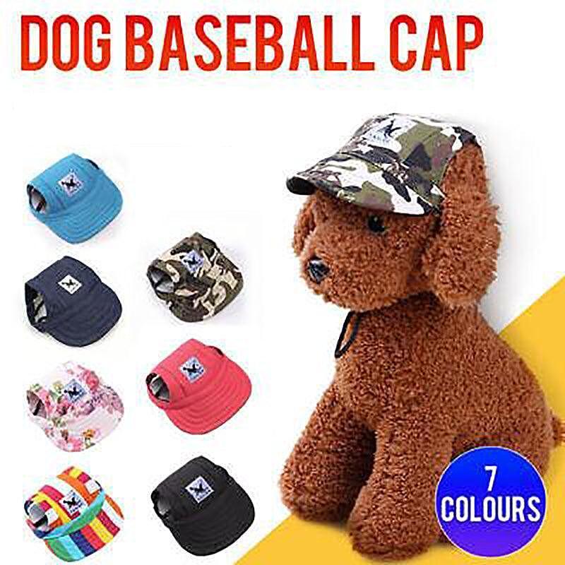 Dog Baseball Cap Outdoor Pet Sun Hat Summer Canvas Visor Puppy XL - Denim Blue
