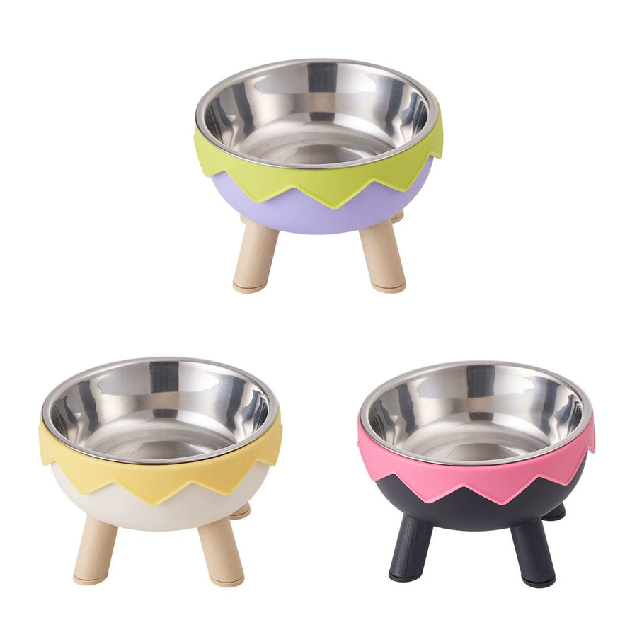 Eggshell Tall Pet Bowl Cat Dog Food Bowl Anti Slip Durable Raised Feeding Bowl - Green