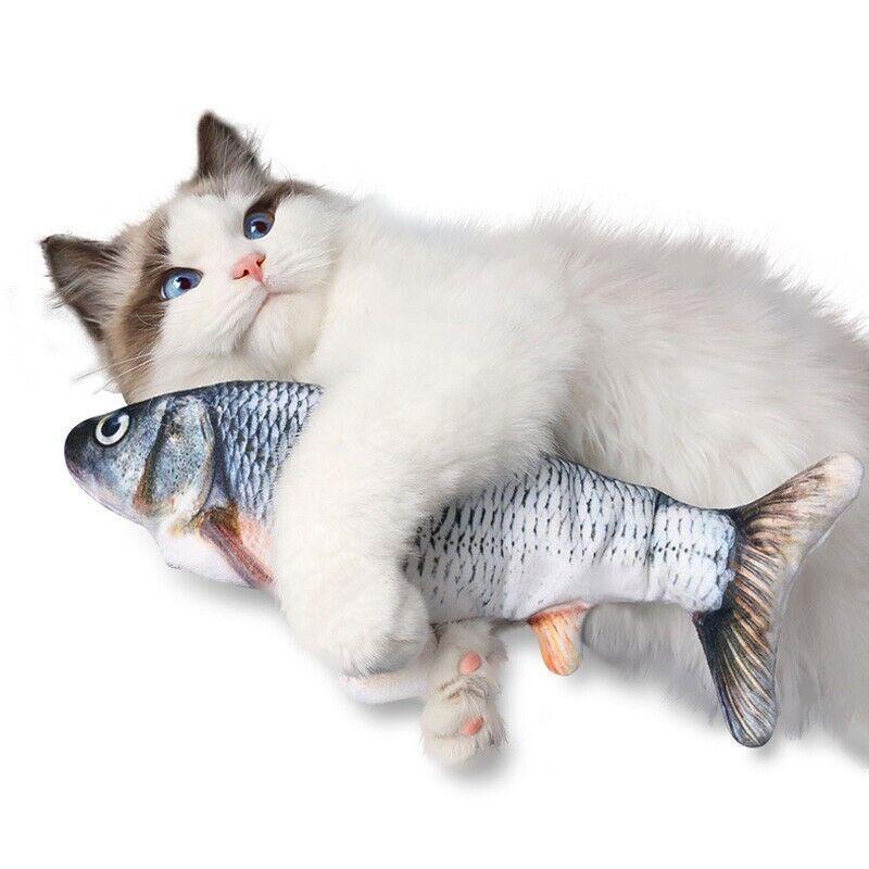 Electric Dancing Fish Kicker Cat Toy Wagging Realistic Moves Usb Rechargeable Au - Crucian Carp