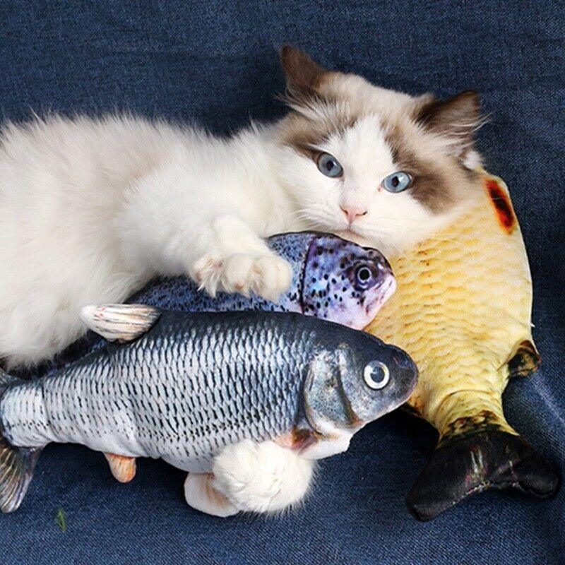 Electric Dancing Fish Kicker Cat Toy Wagging Realistic Moves Usb Rechargeable Au - Crucian Carp
