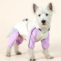 Waterproof Dog Raincoat with Hidden Leash Hole - Windproof and Comfortable for Outdoor Walks, Size:S (Back Length 20cm/7.87in, Bra 31cm/12.20in) Purple