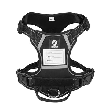 Size S Black Reflective No-Pull Dog Harness - Adjustable & Durable for Large Breeds, Anti-Escape Design