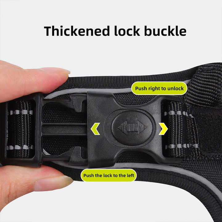 Size S Black Reflective No-Pull Dog Harness - Adjustable & Durable for Large Breeds, Anti-Escape Design