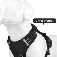 Size L Black Reflective No-Pull Dog Harness - Adjustable & Durable for Large Breeds, Anti-Escape Design