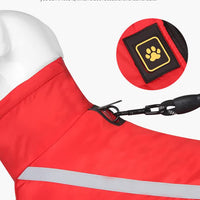 Size XL Red Reflective Winter Dog Jacket - Warm & Waterproof Outdoor Coat for Large Breeds