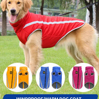Size XL Yellow Reflective Winter Dog Jacket - Warm & Waterproof Outdoor Coat for Large Breeds