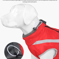 Size XL Pink Reflective Winter Dog Jacket - Warm & Waterproof Outdoor Coat for Large Breeds