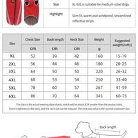 Size 2XL Red Reflective Winter Dog Jacket - Warm & Waterproof Outdoor Coat for Large Breeds