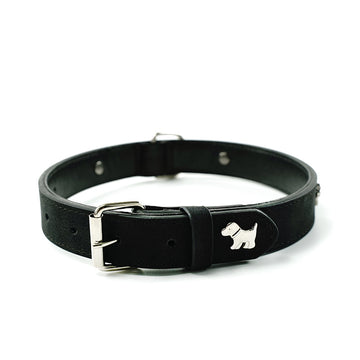 2 PCS Black Soft Leather Dog Collar - Adjustable & Durable for Medium/Large Dogs S-(48*2.0cm)